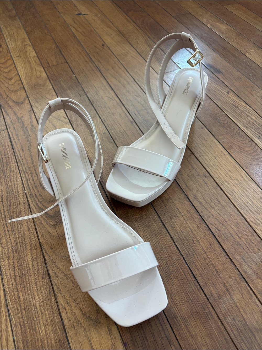 Cushionaire Patent Strappy Heels
